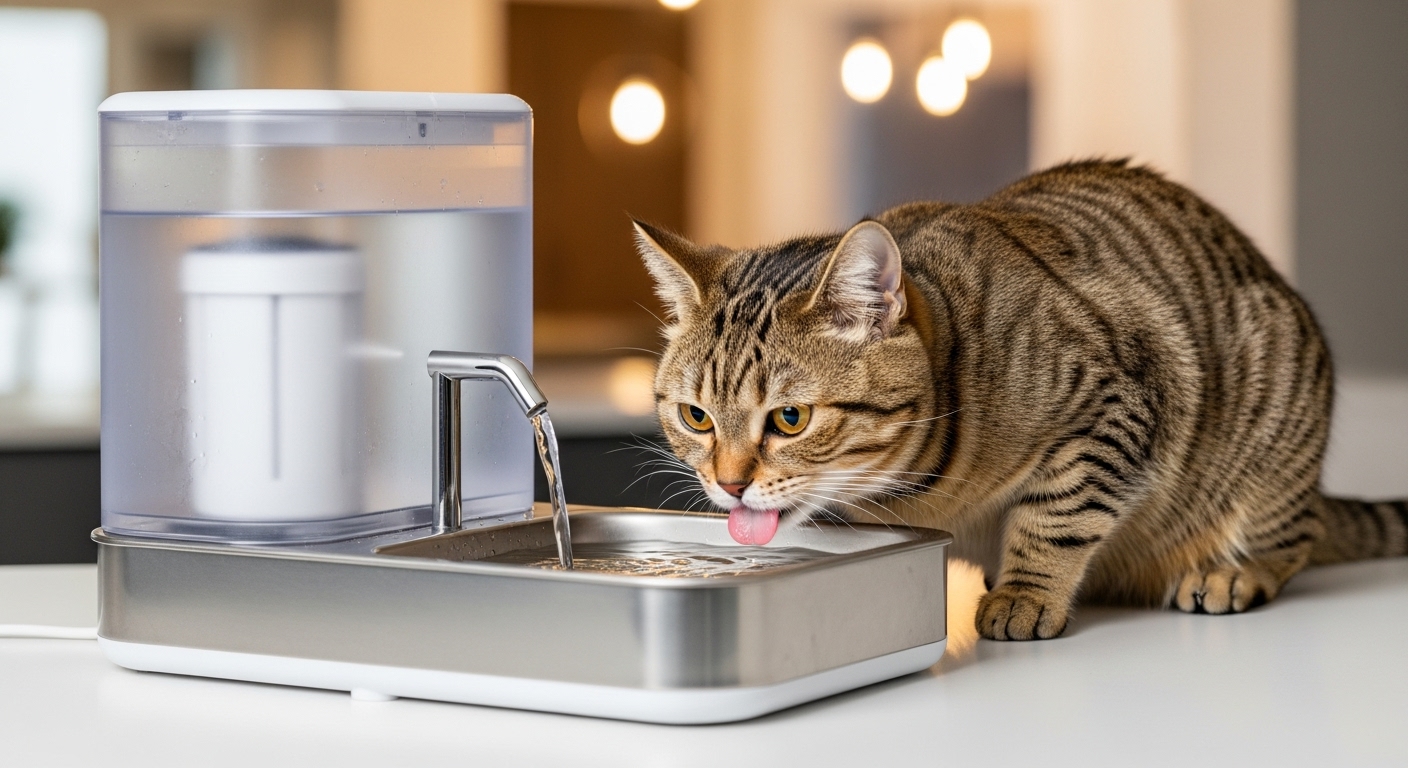 猫の水飲み革命！自動給水器で腎臓病を予防する方法